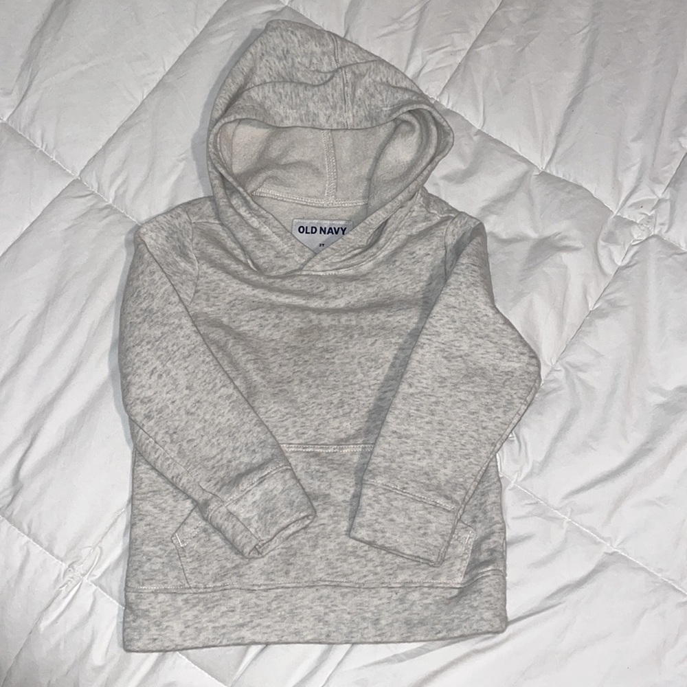 3T Old Navy hoodie.  Heather Gray. Small light stain on front.